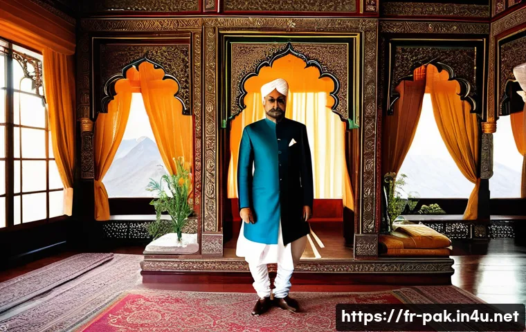 파키스탄 인도 카슈미르 분쟁 이해하기 - **Prompt Title: Echoes of the Maharaja's Dilemma**

    A detailed historical illustration in a styl...